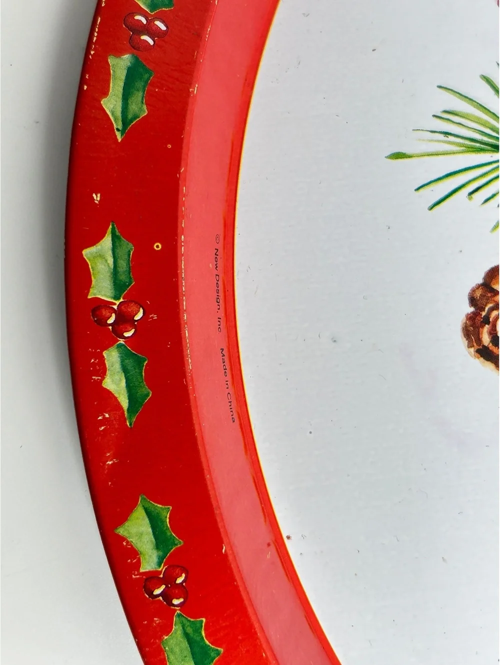 Vintage Metal Christmas Serving Tray